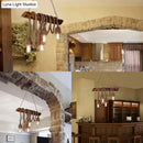 Rustic beige rope island light bamboo kitchen pendant