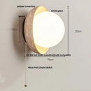 Rustic beige travertine base led wall light bedroom sconce