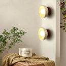 Rustic beige travertine base led wall light bedroom sconce