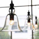 Rustic black bell glass ceiling pendant lamp kitchen lighting
