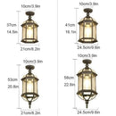 Rustic black & brass outdoor hanging lantern light patio fixture