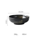 Rustic black ceramic sushi plate and bowl set dining room gold accent