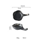 Rustic black ceramic sushi plate and bowl set dining room gold accent