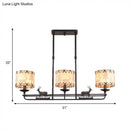 Rustic black deer chandelier dining room barrel shade shape light