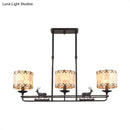 Rustic black deer chandelier dining room barrel shade shape light