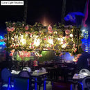 DecorBites™ Industrial Metal Rectangle LED Island Lamp - Black Finish, 4 Heads, Flower Design - for Restaurant