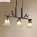Rustic black & gold bird island light fixture dining room chandelier