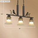 Rustic black & gold bird island light fixture dining room chandelier