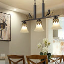 Rustic black & gold bird island light fixture dining room chandelier