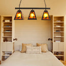 DecorBites™ Rustic Trapezoid Metal Pendant Light - 3 Lights - Ideal for Dining Room & Island Lighting