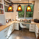 DecorBites™ Rustic Trapezoid Metal Pendant Light - 3 Lights - Ideal for Dining Room & Island Lighting