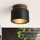 Rustic black travertine ceiling light for entrance hallway