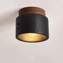 Rustic black travertine ceiling light for entrance hallway