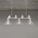 Rustic black & white bird pendant lamp kitchen light clear glass