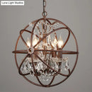 DecorBites™ Rustic 4-Light Wrought Iron Chandelier Pendant with Crystal Deco for Restaurants