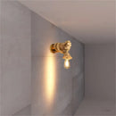 Rustic brass hand shape wall lamp bedroom hemp rope light