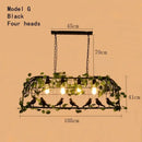 Rustic bronze green leaf bird cage chandelier dining room light