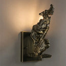 Rustic bronze loft face wall lamp abstract living room sculpture