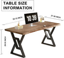Rustic Brown 55 Inch Solid Wood Computer Desk Home Office