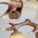 Rustic brown antler traditional bell island pendant – bedroom light