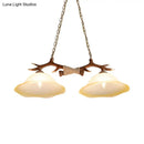 Rustic brown antler traditional bell island pendant – bedroom light