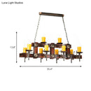 Rustic brown candle island lighting fixture dining room chandelier