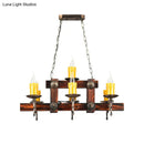 Rustic brown candle island lighting fixture dining room chandelier