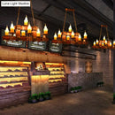 Rustic brown candle island lighting fixture dining room chandelier