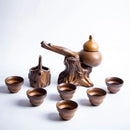 Rustic brown ceramic tea set dining room tea brewing kit