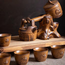 Rustic brown ceramic tea set dining room tea brewing kit