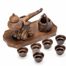 Rustic brown ceramic tea set dining room tea brewing kit
