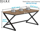 Rustic Oak 55 Inch Computer Desk For Home Office Modern