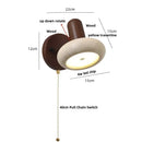 Rustic concrete and dark wood led wall sconce bedroom light
