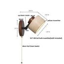 Rustic concrete and dark wood led wall sconce bedroom light