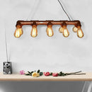 Rustic copper metal linear island light dining room edison pendant