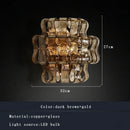 Rustic dark brown glass wall sconce lamps living room led decor