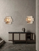 Rustic dark brown glass wall sconce lamps living room led decor