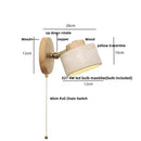 Rustic dark wood and beige concrete wall light bedroom sconce
