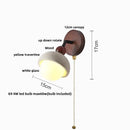 Rustic dark wood and beige concrete wall light bedroom sconce