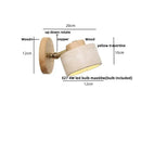 Rustic dark wood and beige concrete wall light bedroom sconce