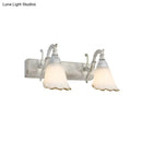 Rustic distressed white glass wall light bathroom vanity 110v-120v
