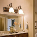 Rustic distressed white glass wall light bathroom vanity 110v-120v