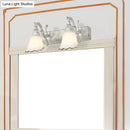 Rustic distressed white glass wall light bathroom vanity 110v-120v