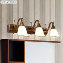 Rustic distressed white glass wall light bathroom vanity 110v-120v