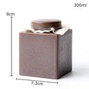 Rustic earth toned ceramic tea canister set kitchen storage jar