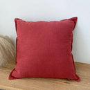 Rustic earthy tones linen fringed pillow cover living room decor