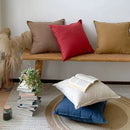 Rustic earthy tones linen fringed pillow cover living room decor
