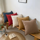 Rustic earthy tones linen fringed pillow cover living room decor