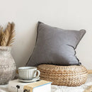 Rustic earthy tones linen fringed pillow cover living room decor