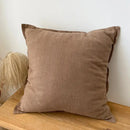 Rustic earthy tones linen fringed pillow cover living room decor